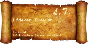 Lóderer Tivadar névjegykártya