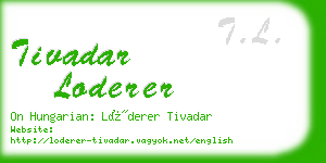 tivadar loderer business card